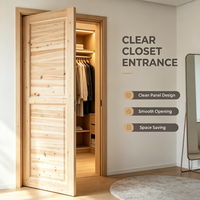 Community Supporting Construction Solid Fir Timber Room Door Natural Grain Solid Wood Door