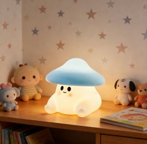 Luz Nocturna Infantil de Silicona con Forma de Hongo, Cálida, Táctil, de Dibujos Animados, para Dormitorio, Mini LED, Adorable, Venta al Por Mayor - Product Image 1