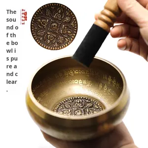 Cuenco para cantar de Yoga y meditación, acabado antiguo de cobre martillado a mano para decoración de escritorio de oficina en casa, regalo de relajación - Product Image 2
