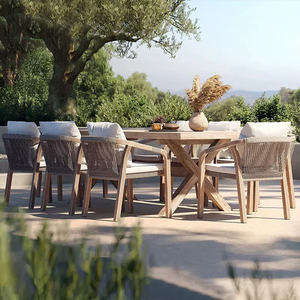 Teak all'aperto tavolo e sedie <span class=keywords><strong>da</strong></span> <span class=keywords><strong>giardino</strong></span> tavolo <span class=keywords><strong>da</strong></span> pranzo set mobili <span class=keywords><strong>da</strong></span> esterno Patio sedie <span class=keywords><strong>in</strong></span> <span class=keywords><strong>legno</strong></span> contemporaneo tavolo - Product Image 6
