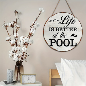 Spot garden <b>decoration</b> wooden sign hangings, home <b>wall</b> <b>decorations</b>, wooden round slogan signs, doorplates, ornaments - Product Image 3