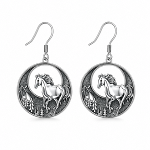 Set Collana e Orecchini Vintage Cavallo della Foresta per Donna, Gioielli Unici di Moda - Product Image 1