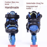 Patins à roulettes plats de course à usage double en fibre de carbone pour enfants Meigao, pour garçons et filles, roues en polyester PU