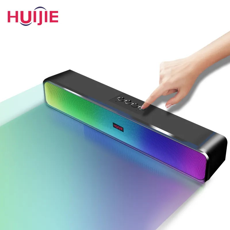 HUIJIE Wirelessbluetooth 2 inch sound bar high volume computer audio boses home speaker rgb speaker bar tv sound bar speaker