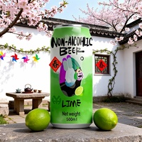 Bière pression sans alcool saveur thé vert 500ml, marque OEM en gros, rafraîchissante et saine, boissons sans alcool