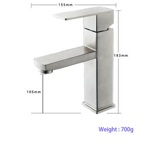 304 Stainless Steel Cold and Hot <b>Brushed</b> Nickel Color Wholesale Manufacturing Ceramic Cartridge Basin Faucet - Product Image 5
