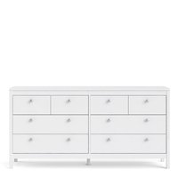 Commode en bois à 8 tiroirs avec poignée en métal simple à 3 couches pour vêtements, design élégant et style contemporain