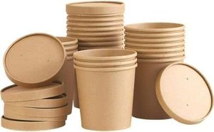 Factory Supply <b>Disposable</b> Kraft Paper <b>Cups</b> Customizable Logo Printed Soup Bucket and Porridge <b>Cup</b> for Takeaway for Soup Coffee - Product Image 1