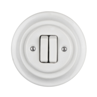 Interrupteur à bouton encastré électrique en porcelaine vintage 10A 250V 2 gangs 1 voie fabriqué en Chine