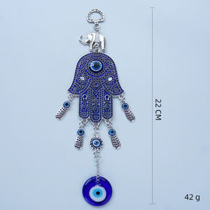 Metal Hamsa Hand Turkish Blue Elephant Evil Eye Glass Protection Wall Hanging Decor per buona fortuna <span class=keywords><strong>e</strong></span> benedizione - Product Image 6