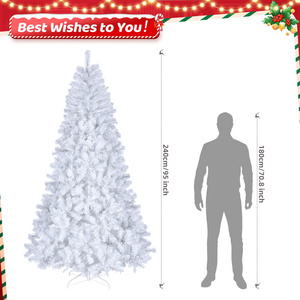 Árbol de Navidad Artificial Blanco de 2.4 Metros con 670 Luces Blancas Cálidas, Enchufable, Decoración para Interiores - Product Image 6
