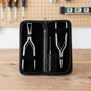 Obexa OBT-04050 3-Piece Professional Micro-Link Waterproof Hair Extension Pliers Kit with Crochet <b>Needle</b> (Custom Color) - Product Image 2