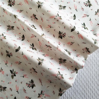 Doublure en sergé de petites fleurs imprimées de style jardin Tissu en coton pur fait à la main Tissu floral Diy