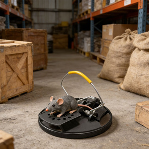 กับดักหนูอัตโนมัติแบบกลมพร้อมแป้นเหยียบไวต่อการสัมผัส ใช้ซ้ำได้ ทำจากพลาสติก สำหรับใช้ในบ้านและฟาร์มกลางแจ้ง - Product Image 1