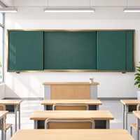 Tableau d'écriture multi-panneaux coulissant à cadre métallique pour salle de classe, impression personnalisée