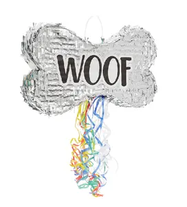 Sevimli köpek kemik tasarım Pinata köpek doğum günü partisi malzemeleri Woof 16.75x10x3 inç özel pinata çocuklar için