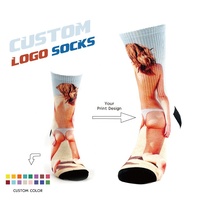 Chaussettes en coton pour homme, fantaisie, amusantes, à motifs originaux, personnalisables, vente en gros