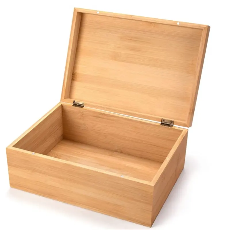 Natural wood square wooden box custom LOGO high quality storage wooden box