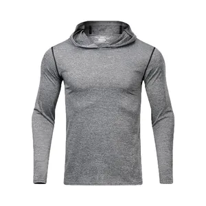 Men Casual Shirts Athletic Wear Men's Long Sleeve Slim Running Sports Hooded Outdoor Sports Sportswear Fitness Clothing