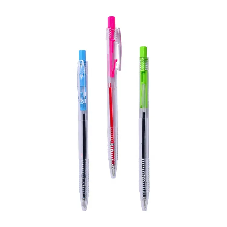 Plastik renk varil sopa tükenmez kalem geri çekilebilir tükenmez kalem