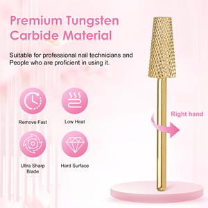 Nail Electric File Bits 5.2mm 6.6mm Large Tapered Barrel Tungsten Carbide Nail Drill Bits for Manicure Tools