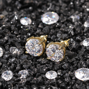 Hip Hop AAA CZ Screw <strong>Back</strong> <strong>Earrings</strong> 8mm Cubic Zirconia Stud <strong>Earring</strong> Fashion Men Women 925 Silver <strong>Earrings</strong> Jewelries - Product Image 3