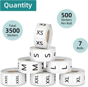 3500 Pcs Quần Áo Không Thấm Nước Kích Thước Dán 7/8 "Vòng Tự Dính Nhãn Cho Quần Áo T Áo Sơ Mi Quần Váy Bán Lẻ 7 Kích Thước - Product Image 3