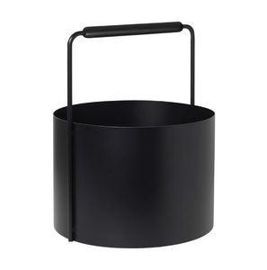 Porta Legna Moderno in <span class=keywords><strong>Metallo</strong></span> Rotondo con Manico per Interni ed Esterni - Product Image 1