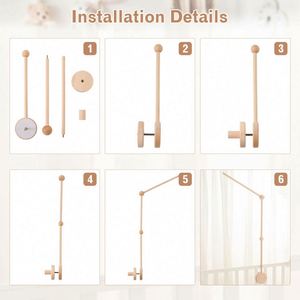 Soporte Giratorio para Móvil de Cuna de Madera de Haya para Decoración de Cuarto de Bebé - Product Image 4