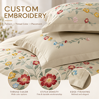 Alenhome Ensemble de couette 3 pièces en coton respirant 100% avec garnissage en polyester 350 g/m² et deux taies d'oreiller brodées – Meilleures ventes