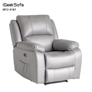 Geeksofa Factory Wholesale Lazy Boy Modern Microfiber Fabric Power Electric Recliner Chair With Massage And Heat For Living Room