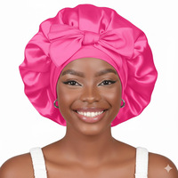 Bonnet de nuit sans bord à dessus rond, 96 % polyester, avec ruban élastique réglable, pour femme, bonnet de douche