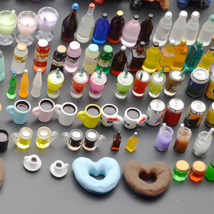 Set Miniature De Tasses à Boire + Pichet Pour Maison De Poupée 1/12 - Verre Orange Et Blanc