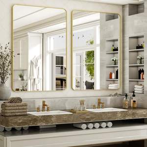 30x18 Inch Framed LED <b>Bathroom</b> Mirror Backlit and Front <b>Lighted</b> Ideal for Daily Makeup and Shaving Needs - Product Image 6