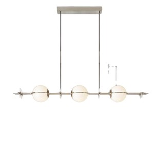 Huanxing Long <b>Chandelier</b> Three Headed Led Pendant <b>Light</b> Modern Minimalist Glass Ball Design For Dining Room Home Lighting - Product Image 5