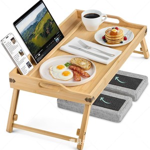 Table pliante en bambou, plateau rectangulaire en bois, bureau pliable pour chambre à coucher, fenêtre en baie, utilisation informatique - Product Image 1