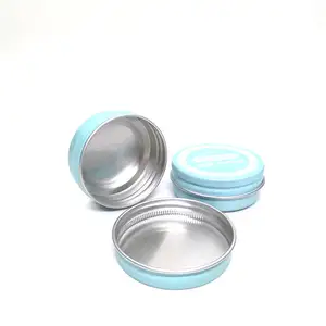 Fabriek Hot Selling Custom Gedrukte Lege Cosmetische Aluminium Pot Crème Lippenbalsem Container Met Schroefdeksel Kaarsen Metalen Blik