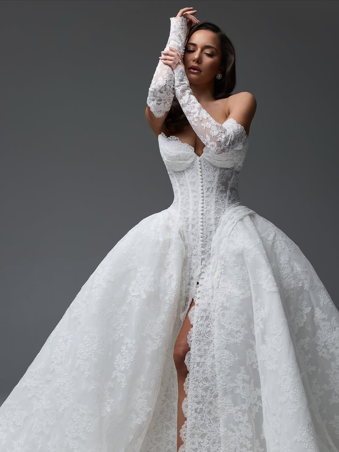 white christmas dresses Corseted Fit-and-Flare Wedding Dress main image 0