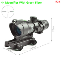 R24 taktik av ACOG stil 4x Acog gerçek Fiber kaynağı düello işıklı acog kapsam 4x32 optik Sight kırmızı nokta görüşü
