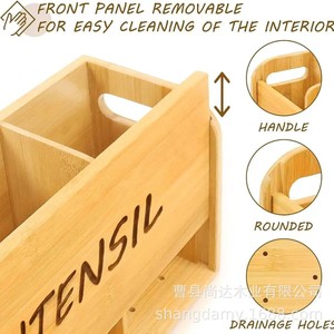 Cross-border wooden tableware <b>storage</b> <b>box</b>, organizer <b>box</b>, compartmentalized tableware <b>storage</b> <b>box</b>, desktop tableware, <b>kitchen</b> - Product Image 5