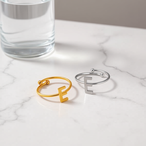 Anillo de Acero Inoxidable Dorado y Plateado Ref 45973 Paquete de 12 Piezas - Product Image 3