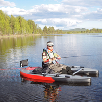 Bateau de pêche électrique gonflable en PVC pour une seule personne Bateau de pêche gonflable en forme de U avec moteur pour les loisirs nautiques