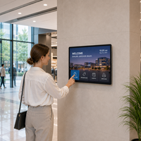 Écran tactile mural AIYOS puissant RK3588 Android 24 pouces avec batterie optionnelle et analyse IA pour affichage publicitaire