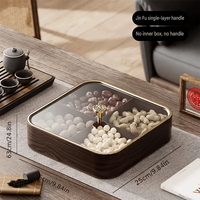 Boîte de service en bois à double couche et compartimentée, multifonctionnelle, pour dattes, gâteaux et autres, en bois et bambou.