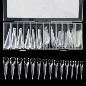 140/boîte Nouvelles formes doubles en acrylique en forme de griffe d'aigle pour sandwichs, moules pour faux ongles en <span class=keywords><strong>gel</strong></span> souple à presser - Product Image 1