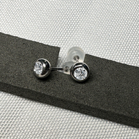 18K or blanc Lab diamant lunette ensemble bulle 0.5ctw diamant boucles d'oreilles pour hommes et femmes
