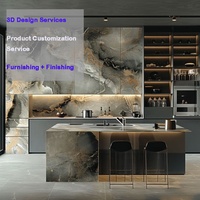 Ensemble d'armoires de cuisine en mélamine pour projet de villa aux États-Unis, meubles modernes, fabricants de meubles de cuisine, designs modernes, comptoir en quartz