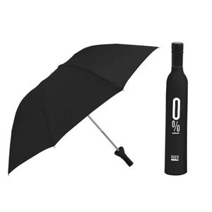 Parapluie pliant moderne IStapromo Gifts à ouverture manuelle, 8 baleines, pour adulte, parapluie bouteille de vin, cadeaux promotionnels - Product Image 5