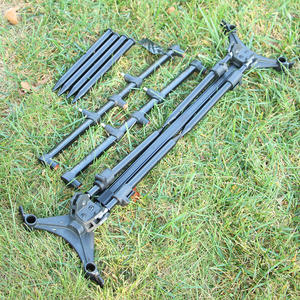 Selco Al tube noir 2 sections structure 3 tête <span class=keywords><strong>carpe</strong></span> canne à pêche Pod pour cannes à pêche banque bâtons porte-canne - Product Image 6