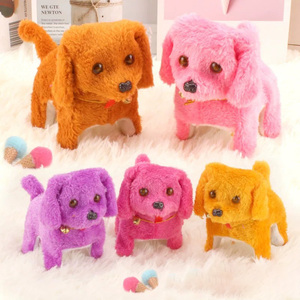 Komik yürüyüş parlayan Barking interaktif peluş doldurulmuş oyuncak yumuşak gerçekçi köpek elektrikli peluş oyuncak - Product Image 5